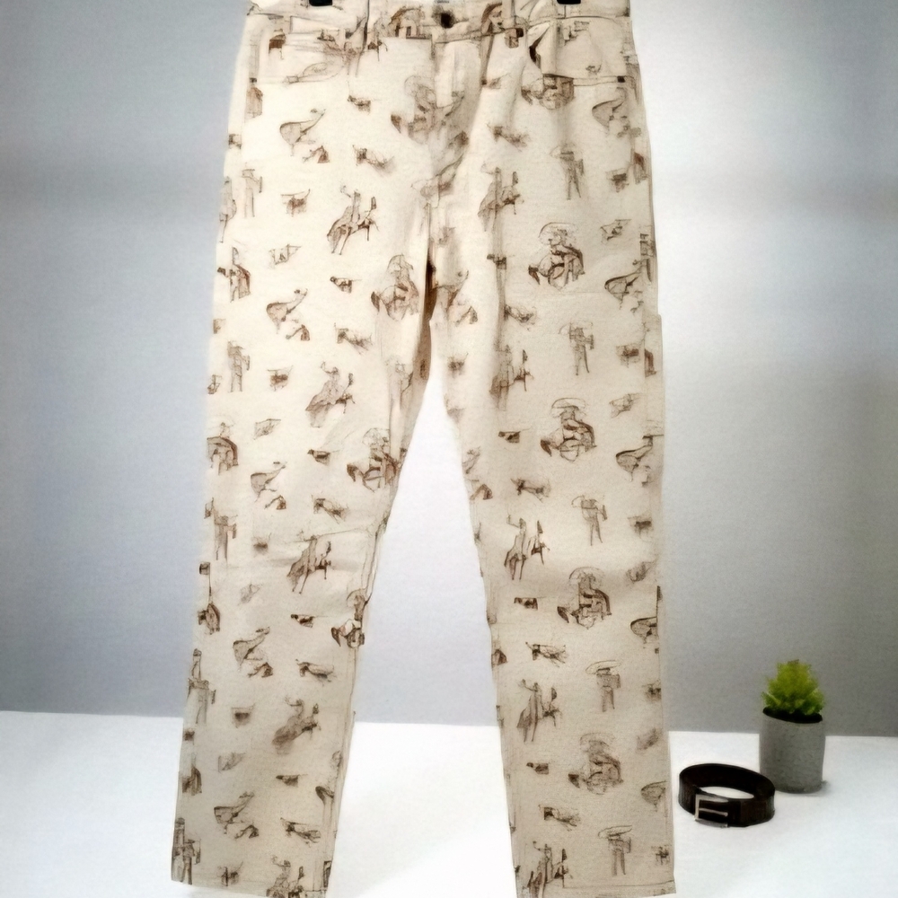 BDG Beige Western Graphic Pants
